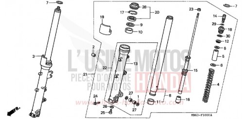 FOURCHETTE AVANT VFR800FIX de 1999